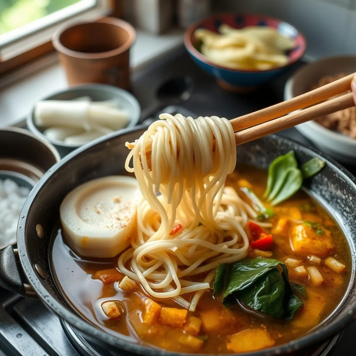 AI-generated photo Boat noodles, step 1. AI-generated photo.