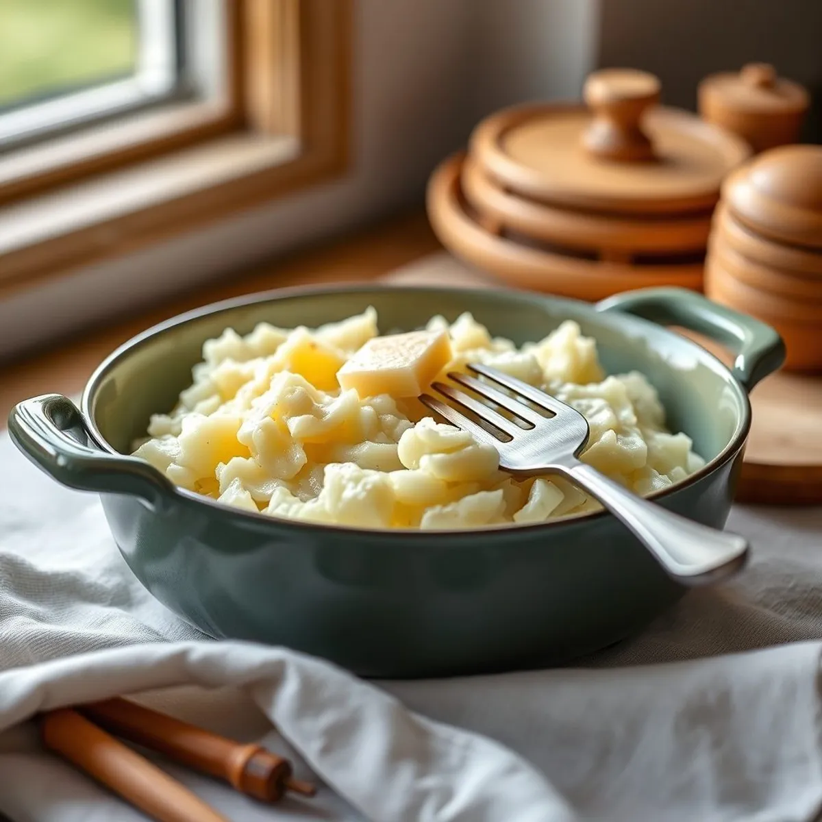 AI-generated photo Mashed potatoes, step 2. AI-generated photo.