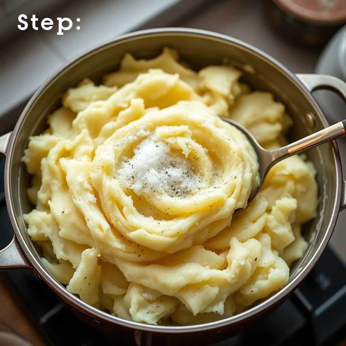 AI-generated photo Mashed potatoes, step 4. AI-generated photo.